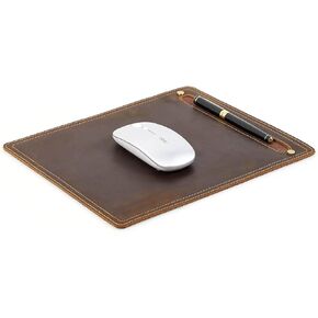 Hiram Handmade Crazy Horse Cowhide Mouse Pad, Italian Genuine Leather Mouse Pad for Home or Office Desktop in Kuwait