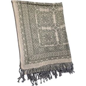 Celtic Knot Scarf for Women, Dark Green Radiant Color, Celtic Knot Design, Made in Ireland in Kuwait