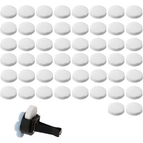 Round Essential Oil Diffuser Pad - 50 PCS Car Air Freshener Refill Felt Pads, Diffuser Refill Pads, Unscented Essential Oil Perfume Refill Pad, Mini Microfibre Air Filter Scent-Pads for Vent Clips in Kuwait