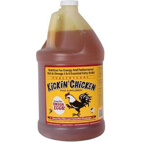 Healthy Coat Kickin' Chicken Feed Supplement: Gallon. Plumage, Skin, Molting, Egg, Immune System, Energy in Kuwait