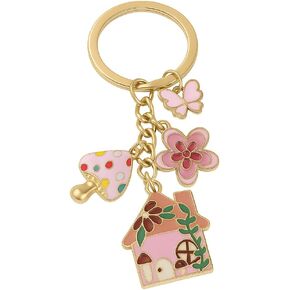 House Key Chain - Butterfly & Mushroom Key Chains for Women, Enchanted Cottage Bag Charms, Cute Keychains gift for Girls Girlfriend in Kuwait