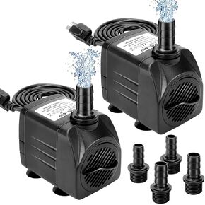 GROWNEER 2 Packs 550GPH Submersible Pump 30W Ultra Quiet Fountain Water Pump, 2000L/H, with 7.2ft High Lift, 3 Nozzles for Aquarium, Fish Tank, Pond, Hydroponics, Statuary in Kuwait