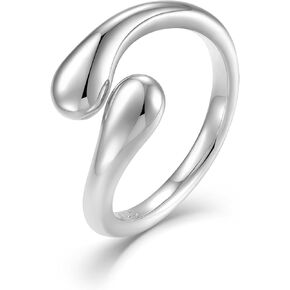 925 Sterling Silver Statement Rings for Women Open Adjustable Chunky Ring Size 7 in Kuwait