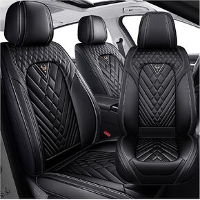 أغطية مقاعد السيارة لسيارة BMW 2000-2026، واقي مقعد السيارة من جلد نابا المقاوم للماء، غطاء وإكسسوارات مقعد السيارة مريحة ومضادة للانزلاق (5 مقاعد مع مساند للرأس/أسود وأحمر) in Kuwait