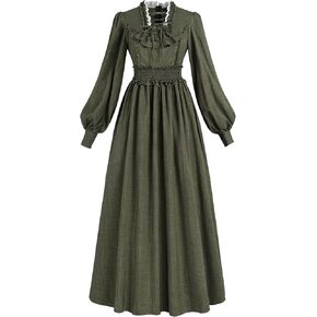 FCCAM Green Victorian Dress for Women Long Sleeve 1800s Edwardian Dress Ball Gown Renaissance Costume in Kuwait