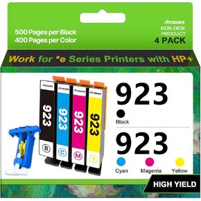 923 Ink Cartridges for HP Printers Compatible for HP 923 Ink Cartridges HP923 for HP Officejet Pro 8130e 8120e 8135e 8139e 8120e 8125e Printers (4 Pack 923 Ink Black Cyan Magenta Yellow Without Chip) in Kuwait