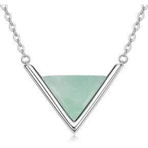 Genuine Turquoise Triangle Necklace, Sterling Silver Dainty Native American Minimalism Vintage Necklace Gemstone Jewelry Birthdays Gift for Women in Saudi Arabia