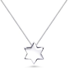 قلادة ألف بيت من باولا من الفضة الإسترليني الصلبة على شكل نجمة داود للنساء | الحد الأدنى قلادة ماجن ديفيد مع مركز مجوف | مجوهرات الإيمان اليهودية اللذيذة in Kuwait