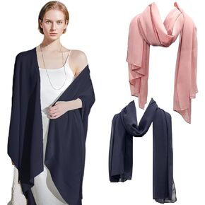 2Pack Chiffon Shawl Wraps for Evening Dresses Women Elegant Soft Skin Friendly Scarves Bridal for Wedding Dinner Party in Kuwait