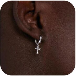 أقراط متقاطعة للرجال والنساء والرجال أقراط متقاطعة من حجر الراين حلقات هوجي صغيرة للرجال in Kuwait