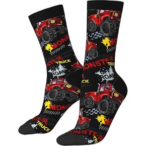 Monster Red Truck Car Cool Novelty Socks For Men Women, Funny Crazy Crew Socks Casual Dress Socks Gifts in Kuwait