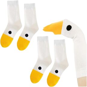 2 Pairs Funny Goose Socks Creative White Duck Socks Unisex Novelty Silly Animal Casual Cotton Sock Gifts for Women Men Boys Girls Costume in Kuwait