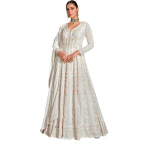 هندي باكستاني جاهز لارتداء ثوب أناركالي بطول الأرض سراويل و قمصان هندية للحفلات والمناسبات للنساء 2858 in Kuwait