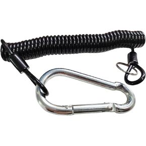 1Pcs Breakaway Trailer Cable, Brake Cable, RV Stainless Steel Coiled Wire, Heavy Duty Emergency Lanyard Extend to 8ft Coiled Safety Cables Strap for RV, Camper, Trailer (Black, 8 FT) in Kuwait