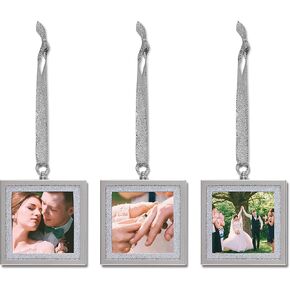 MIMOSA MOMENTS زخرفة إطار الصورة اللامعة لحفلات الزفاف والعطلات، قطعتان من الإطارات المعلقة 3x3 (مجموعة من 2 - بريق أحمر) in Saudi Arabia