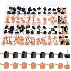 NEBURORA 56 Pairs High Heel Replacement Tips Non-Slip Shoe Heels Repair Caps Seven Different Sizes of Women's High Heels Repair Sets Black and Apricot Colors in Kuwait