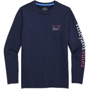 Vineyard Vines Boys' Boys' Burgee Whale Long-Sleeve Harbor Performance Tee in Saudi Arabia