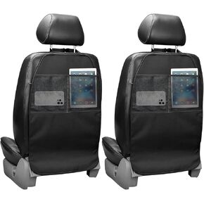 2 PCS Kick Mat Back Seat Protector, Waterproof Auto Seat Back Cover Protector with 2 Mesh Pockets, Anti-Mud Backseat Protective Cover Large Kick Mats for Car Truck SUV in Kuwait