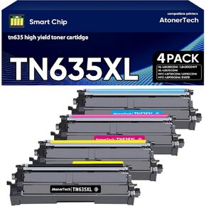 TN635XL/TN635 High Yield Toner Cartridge (with Chip) Compatible for Brother TN635XL TN-635 Toner with HL-L8430CDW HL-L8430CDWT MFC-L8730CDW MFC-L8930CDW MFC-L8970CDW Printers |TN635XL 4-Pack Ink in Kuwait