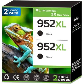 952XL Black Ink Cartridges Compatible for HP 952 Ink Replacements for HP 952 Balck Ink 952xl Work with HP Printer OfficeJet Pro 7740 8710 8715 8720 8702 8732M 8736 8715 8725 8730 8743 Printer(2 Black) in Kuwait