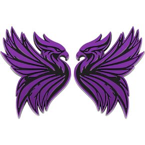 شارة طائر Phoenix Emblem ثلاثية الأبعاد، ملصق لاصق مخصص للسيارة - صندوق خارجي متين، غطاء محرك السيارة، حاجز للسيارة والشاحنة وسيارات الدفع الرباعي (مجموعة من 2) (أحمر) in Kuwait