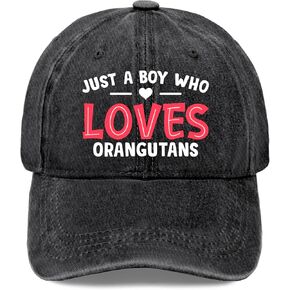 Just A Boy Who Loves Orangutans caps Custom Hats Hats for Men Baseball Cap Gifts for Boyfriends Golf Hat in Kuwait