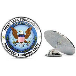 ختم برافو لفرقة العمل المشتركة المستديرة (شعار الجيش العسكري) معدني 0.75 بوصة طية صدر السترة قبعة دبوس ربطة عنق دبوس خلفي in Kuwait