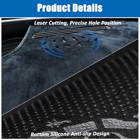 Kurtz غطاء لوحة القيادة لتويوتا تاكوما 2016 2017 2018 2019 2020 2021 2022 2023 2024 2025 غطاء لوحة القيادة الداخلية حصيرة الملحقات الداخلية البوليستر عدم الانزلاق لا وهج ظلة (حافة حمراء) in Kuwait