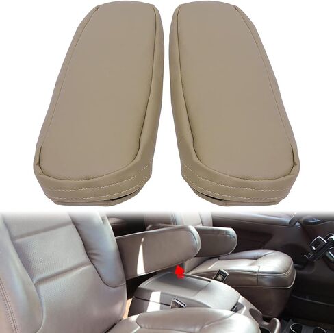 غطاء مسند ذراع ECOTRIC متوافق مع 1992-1996 Ford Bronco - غطاء مقعد Med Mocha Tan من الجلد الصناعي in Kuwait