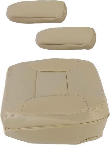 غطاء مسند ذراع ECOTRIC متوافق مع 1992-1996 Ford Bronco - غطاء مقعد Med Mocha Tan من الجلد الصناعي in Kuwait