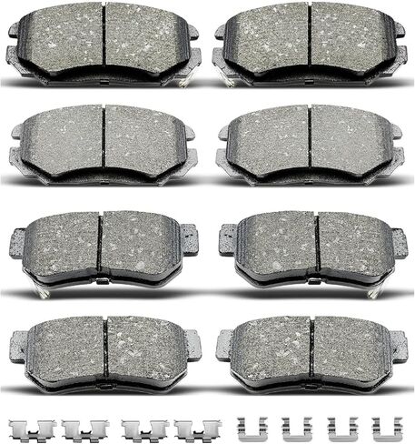 D813 D1125 8pcs Ceramic Front Rear Brake Pads Set With Clips Fit For 2006 2007 2008 2009 Hyundai Azera,For 2006 2007 2008 Hyundai Sonata in Saudi Arabia