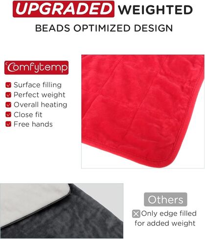 Comfytemp Weighted Heating Pad for Period Cramps & Back Pain Relief, FSA/HSA Eligible 2.2lb Menstrual Heating Pad, Christmas Birthday Gifts for Women/Mom, 12"x24" Electric Heat Pad with 9 Heat Level in Kuwait