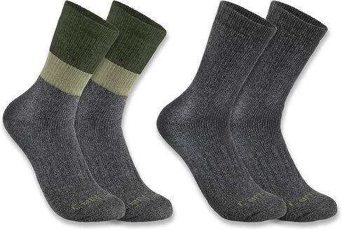 Carhartt Men's Midweight Synthetic-Wool Blend Colorblock Crew Sock 2 Pack in Saudi Arabia