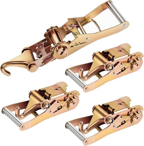 4 قطع من أشرطة ربط السقاطة مع خطافات إصبع على شكل حرف J، للسرير المسطح، ونقل المركبات، وتأمين الحمل الثقيل in Kuwait