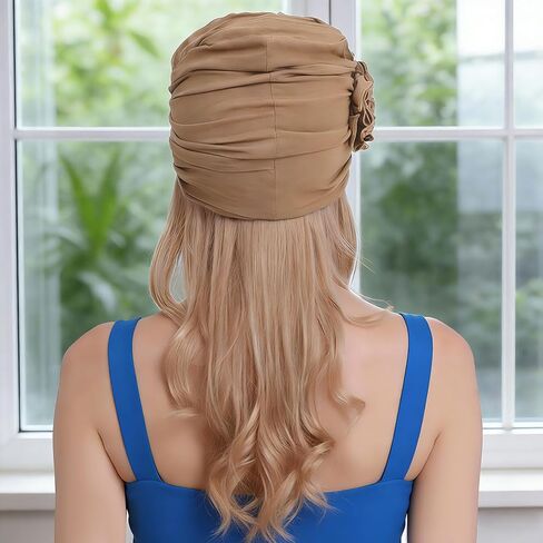 XEPST Chemo Headwear for Women, Turbans Beanies Flowers Hats, Cancer Headwear for Women Chemo Head Scarf for Women's Hair, 2 Pcs in Saudi Arabia
