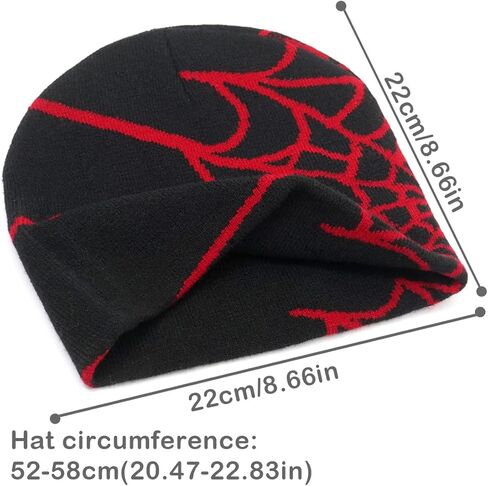 Knitted Beanie Hat Spider Web Skull Cap for Women Men in Saudi Arabia
