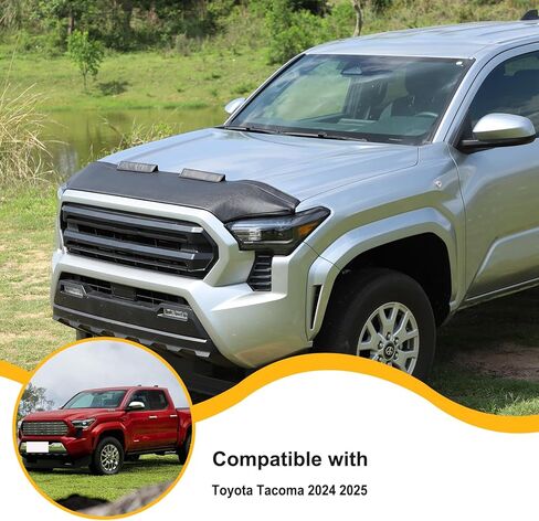 Car Hood Protector Compatible with Toyota Tacoma 2024 2025 2026 Exterior Accessories Leather Black Front Hood Deflector Shield Protector Cover in Saudi Arabia