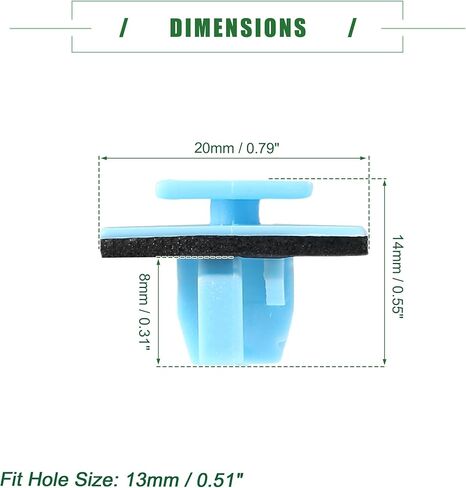 موتفورتي مشبك تثبيت عجلة السيارة، هيونداي سانتا في 2013-2021، بلاستيك، رقم 877561F000، ازرق، 80 قطعة in Kuwait