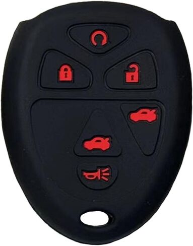 Key Fob Cover for Chevy GMC: 6 Buttons Key Fob Case Fit for Chevy Tahoe Suburban GMC Yukon XL Denali 2007 2008 2009 2010 2011 2012 2013 2014丨Remote Protector 1585784 15913427 OUC60270 (BlackRed) in Saudi Arabia