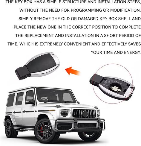 for Mercedes Key Fob Back Cover, Key Case Rear Cover Replacement for Mercedes Benz B-Class C-Class E-Class W204 3 Buttons Keys Fob Covers, Car Keys Battery Rear Shell Accessories in Kuwait