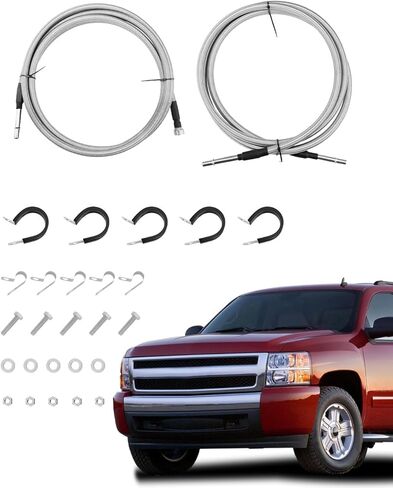 Fuel Line Kit 819-816, Compatible with 2004-2010 Chevy Silverado and GMC Sierra 1500/2500 / 3500, Complete Repair Lines, Quick Fix, Stainless Steel Braided Hose Gas Line Set, OE#15946184 15946199 in Saudi Arabia