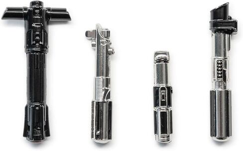 Star Wars 3D Lightsaber Pin Set | Exclusive Magnetic Star Wars Pins | Includes Yoda, Luke, Darth Vader & Kylo Ren's Lightsabers | Set of 4 in Saudi Arabia