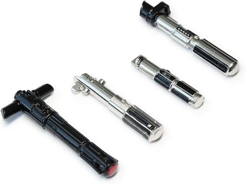 Star Wars 3D Lightsaber Pin Set | Exclusive Magnetic Star Wars Pins | Includes Yoda, Luke, Darth Vader & Kylo Ren's Lightsabers | Set of 4 in Saudi Arabia