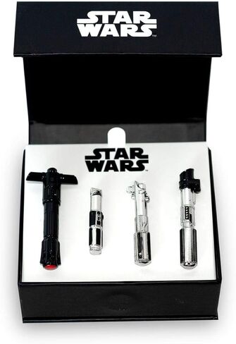 Star Wars 3D Lightsaber Pin Set | Exclusive Magnetic Star Wars Pins | Includes Yoda, Luke, Darth Vader & Kylo Ren's Lightsabers | Set of 4 in Saudi Arabia