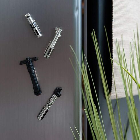 Star Wars 3D Lightsaber Pin Set | Exclusive Magnetic Star Wars Pins | Includes Yoda, Luke, Darth Vader & Kylo Ren's Lightsabers | Set of 4 in Saudi Arabia