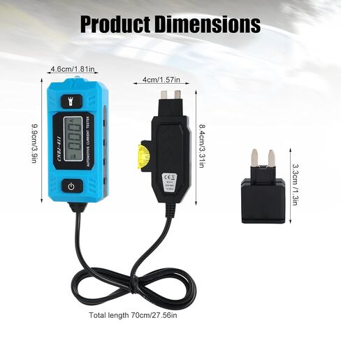Automotive Circuit Fault Probe Tester, 20A 48V High-Precision Current Tester & Fuse Checker with Blue Backlit LCD Front Light for Car Relay Wire Tracer Short Finder Portable Diagnostic Tool in Kuwait
