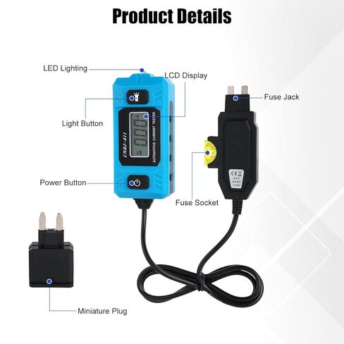 Automotive Circuit Fault Probe Tester, 20A 48V High-Precision Current Tester & Fuse Checker with Blue Backlit LCD Front Light for Car Relay Wire Tracer Short Finder Portable Diagnostic Tool in Kuwait