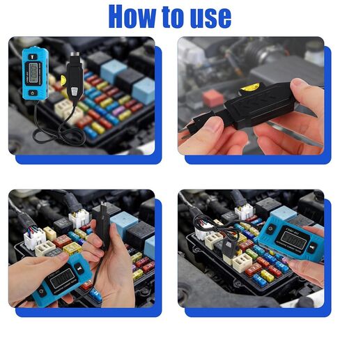Automotive Circuit Fault Probe Tester, 20A 48V High-Precision Current Tester & Fuse Checker with Blue Backlit LCD Front Light for Car Relay Wire Tracer Short Finder Portable Diagnostic Tool in Kuwait