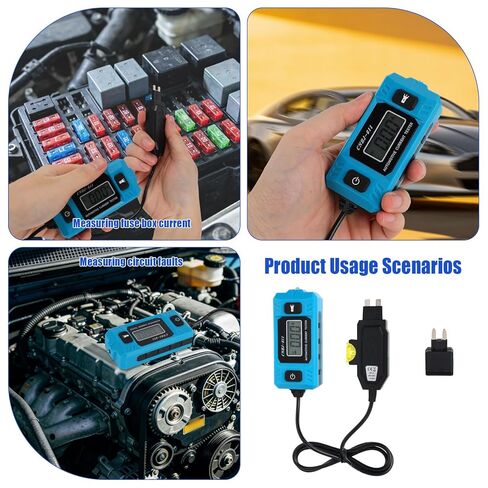Automotive Circuit Fault Probe Tester, 20A 48V High-Precision Current Tester & Fuse Checker with Blue Backlit LCD Front Light for Car Relay Wire Tracer Short Finder Portable Diagnostic Tool in Kuwait