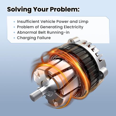 210Amp Alternator 12V Compatible with BMW 228i 14-16, 320i 13-18, 328i, 428i xDrive, 528i, X1, X3, Z4, L4 2.0L, CW 6-Groove Clutch Pulley, Replace 12317605061, 104210-6400 in Kuwait